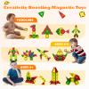 46PCS Mini Magnetic Tiles, Magnetic Tiles Travel Set with Case, STEM Educational Building Set Construction Toys for Kids Ages 3+, Portable Building Toys for Toddlers, Boys & Girls Birthday Gift view 4