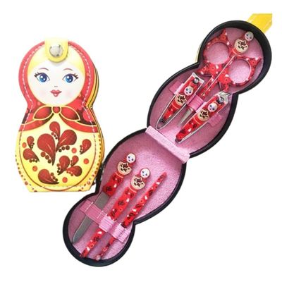 PXIWDAN Nesting Doll 1pcs Matryoshka Doll 6 in 1 Manicure Pedicure Set Nail Clippers Professional Pedicure Nail Scissors Kit Stacking Doll(Yellow)