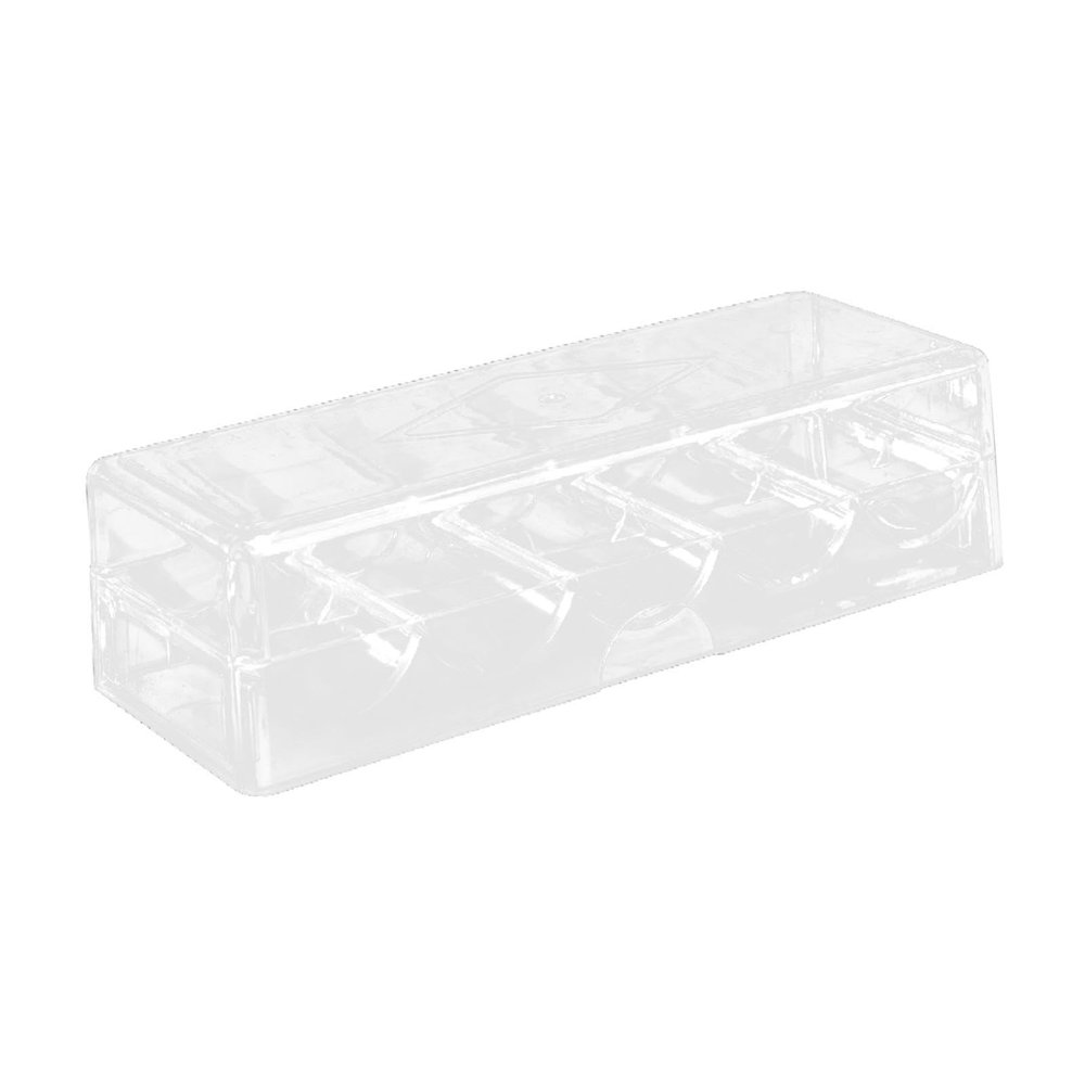 Acrylic Clear Chip Case Tray 5 Grids Organizer Display Cabinet Acrylic Organizer Holds 100 Chip for Travel Party Game