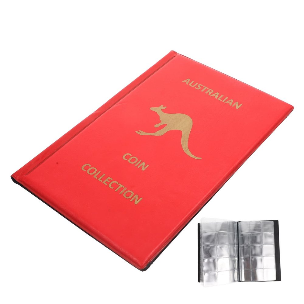 JEWEDECO Household Coin Collection Organizer Book Antique Coin Protector Album Medallions and Tokens Portable and Storage for Collectors