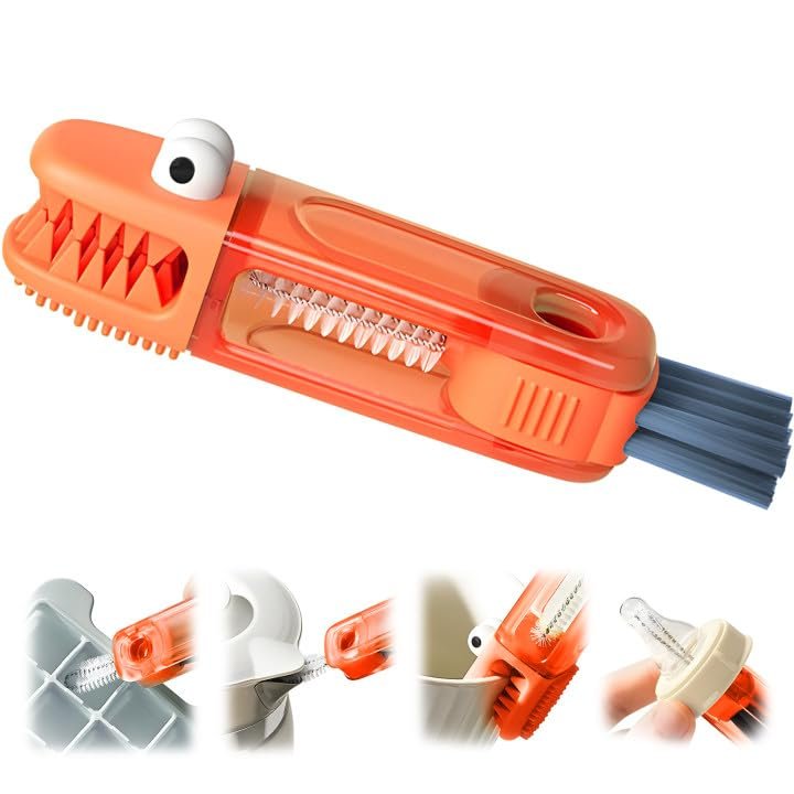2 Pack Cup Lid Cleaning Brush,3 in 1 Cup Lid Cleaning Brush for Tumblers Cups Bottle (red)