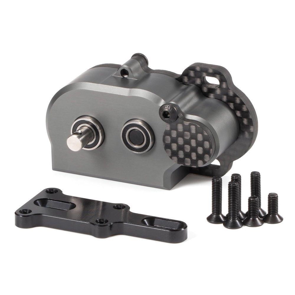 LCG Transmission NOD Tiny Gearbox with Adapter Plate for Straight Axle Axial AR44 AR45 AR60 Enduro Vanquish F9 F10 (Gray)