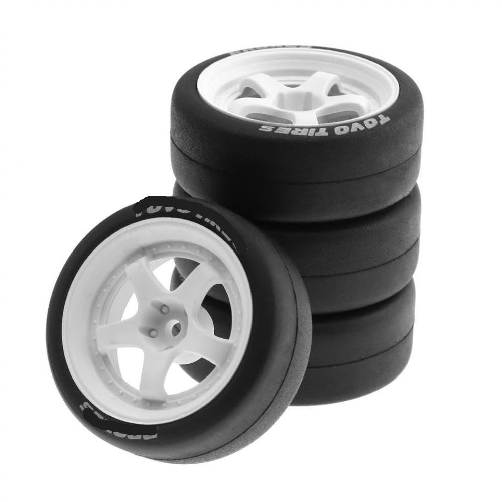 4pcs 67mm Rubber Tyres for 1/10 Scale RC Rally Cars Compatible with XV01 XV02 TT02 and PTG-2 Upgrade Accessories(4pcs B001)