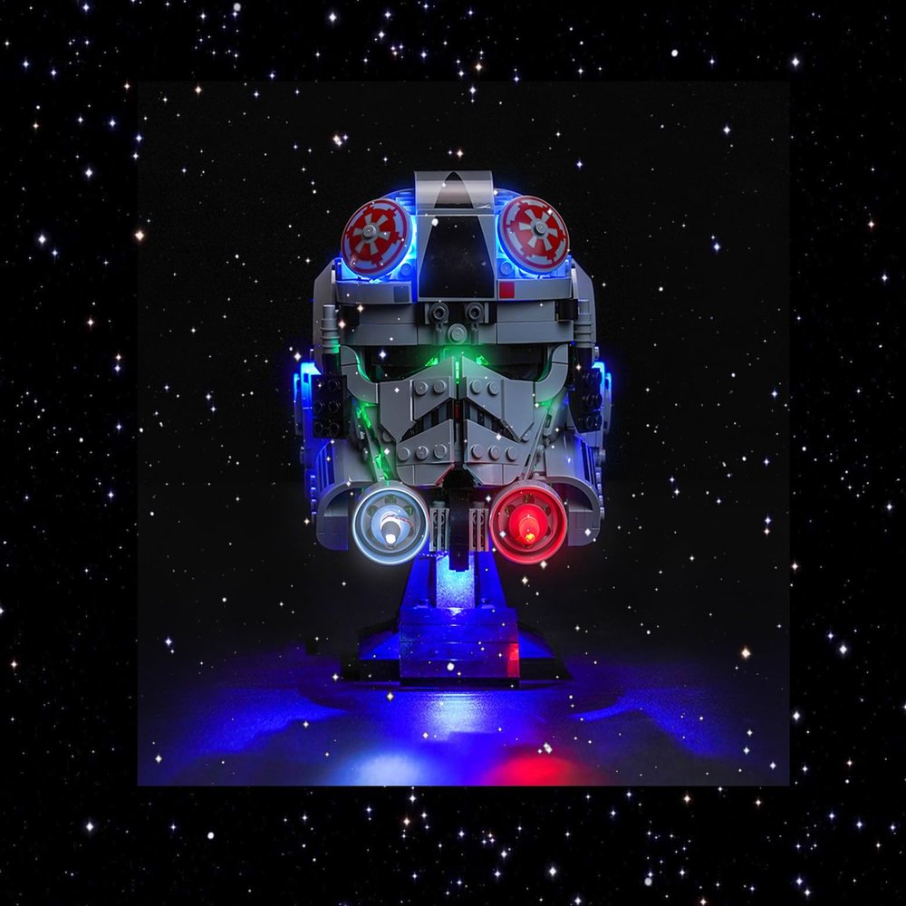 Brick Shine Light Kit for at-at Driver Helmet 75429(Model Set is not Included) (Light Control)