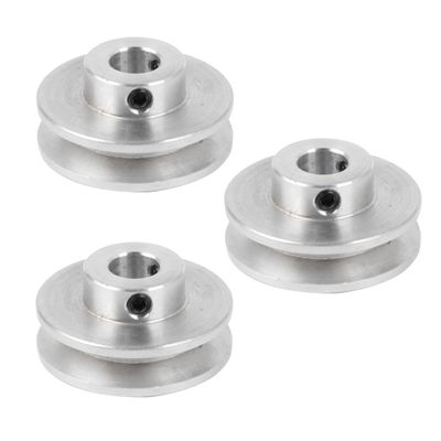CNBTR Single Groove Pulley 3.1cm Dia 0.8cm Bore for Drilling Machine Silver Pack of 3