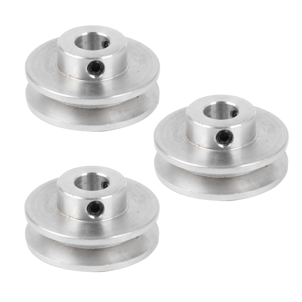 CNBTR Single Groove Pulley 3.1cm Dia 0.8cm Bore for Drilling Machine Silver Pack of 3