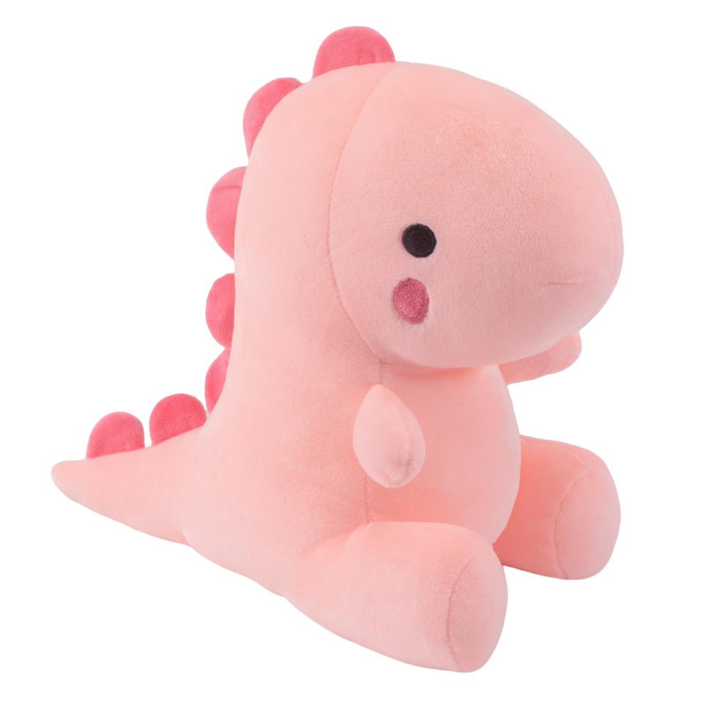 Alwoligag Plush Dinosaur Stuffed Animal, Cute Toys Anime Dinosaur Soft Throw Pillow Gift for Children Boys Girls Pink 10.8 inch