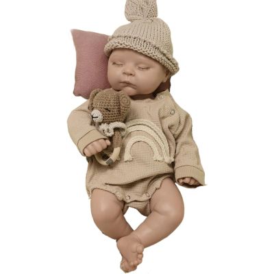 18 Inch Lifelike Reborn Baby Dolls - Full Platinum Silicone Newborn Boy Doll 7 Lb Anatomically Correct Sleeping Real Life Bebe with Gift Box Unpainted