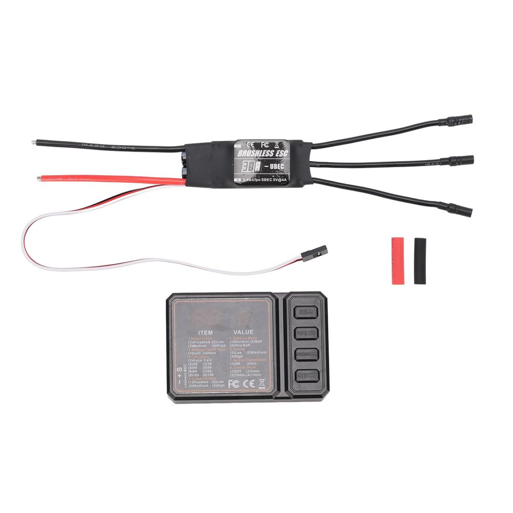 30A Brushless ESC Electric Speed Controller with Programming Card for RC Model Aircraft Drones and Cars