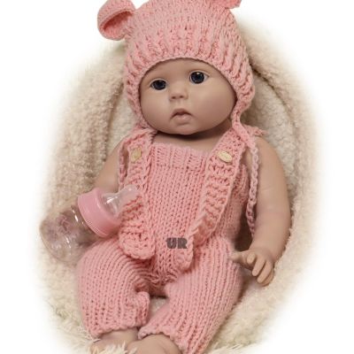 46CM Lifelike Reborn Baby Dolls Silicone Full Body, 18inch Soft Handmade Newborn Girl Doll Gift Unpainted