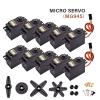AMSOH 2/4pcs MG945 Micro Analog Metal Gear Airplane Fixed Wing Servo Motor High Speed Torque 180 for RC Car Arduino Robot Helicopter(Half Metal -180,2PCS) view 2