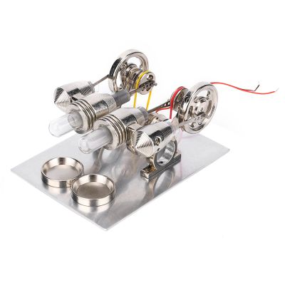 4 Cylinder Stirling Engine Miniature Hot Air Power Generator Physics Lab Teaching Model Educational Toy Generator