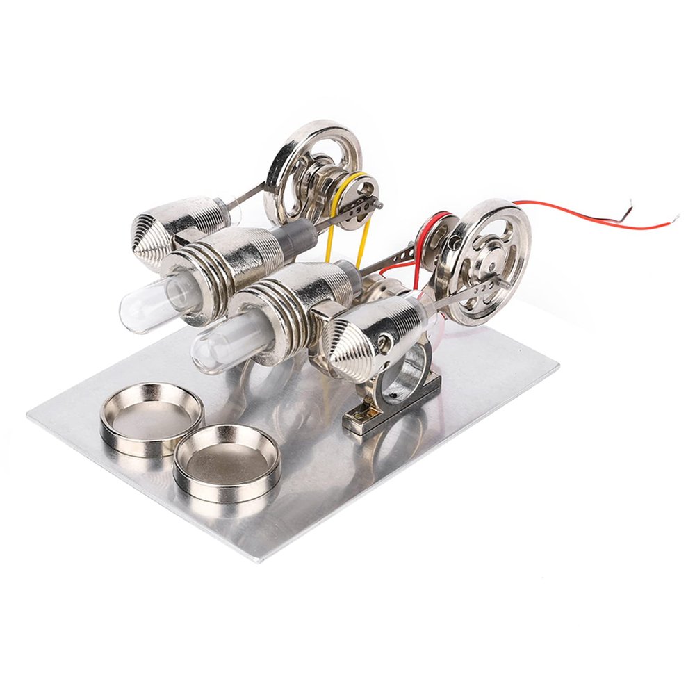 4 Cylinder Stirling Engine Miniature Hot Air Power Generator Physics Lab Teaching Model Educational Toy Generator