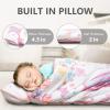 Primlect Thickened Toddler Nap Mat with Removable Pillow and Minky Blanket, Extra Large 55''x35'' Sleeping Bag, Washable, Roll up, Perfect for Daycare, Preschool, Kindergarten, Girls Butterfly view 4