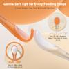 Omnilove Silicone Baby Spoons 2-Pack with Case, New Born Self Feeding Toddler Spoon, Baby Led Weaning Supplies, Toddler Utensils with Safety Chain, Baby Eating Essentials, Dishwasher Safe view 4
