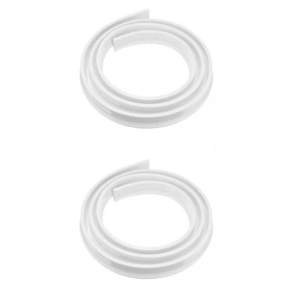 2pcs Collapsible Threshold Dam Water Stopper Shower Barrier for Bathroom, Kitchen, Balcony - Durable Rubber, Self-Adhesive, Foldable