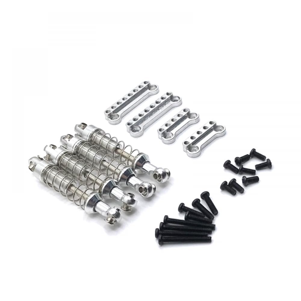 GFEJVDBI Metal Upgrade 4PCS External Spring Shock Bracket Compatible with 1/12 MN D91 D96 MN98 99S RC Car Parts(Silver)