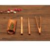 Bamboo Matcha Tea Spoon Utensil Set - Chinese Gongfu Tea Ceremony Tools with Tea Scraper, Clip, Needle, and Spoon view 2