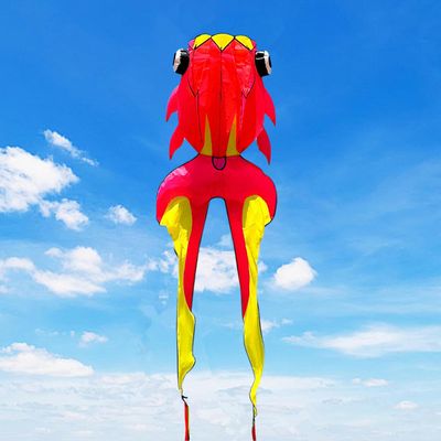 43ft Large Kites for Adults,3D Goldfish Frameless Soft Umbrella Giant Flying Kites,Easy to Fly with 330Ft Kite String in Beach and Amusement Parks-Ages 12+ (Yellow Pink)