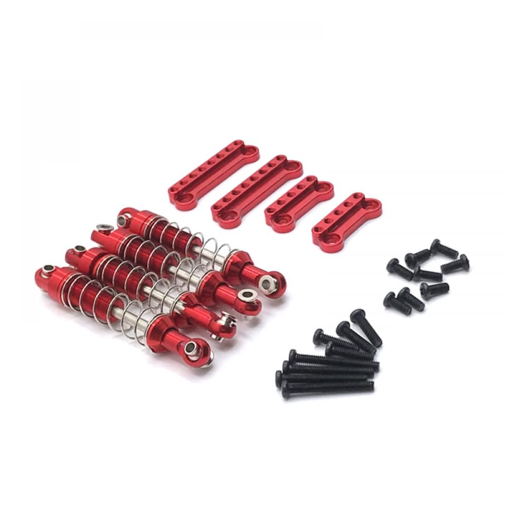GFEJVDBI Metal Upgrade 4PCS External Spring Shock Bracket Compatible with 1/12 MN D91 D96 MN98 99S RC Car Parts(Red)