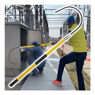 LGHLZGVF Portable High Voltage Insulated Rescue Hook, Electrocution Emergency Rescue Pole with Hook, Fire Electrician Factory Home(Yellow,3.3Ft)