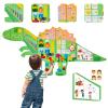 Gleamkid Dinosaur Montessori Busy Board: 10 in1 Sensory Wall Panel for Kids, Toddler Sensory Toys Learning Activity Wall for Playroom, Daycare, Class, Travel, Gifts for 3 4 5 6 Year Old Boys Girls view 1