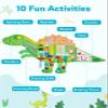 Gleamkid Dinosaur Montessori Busy Board: 10 in1 Sensory Wall Panel for Kids, Toddler Sensory Toys Learning Activity Wall for Playroom, Daycare, Class, Travel, Gifts for 3 4 5 6 Year Old Boys Girls view 2