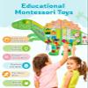 Gleamkid Dinosaur Montessori Busy Board: 10 in1 Sensory Wall Panel for Kids, Toddler Sensory Toys Learning Activity Wall for Playroom, Daycare, Class, Travel, Gifts for 3 4 5 6 Year Old Boys Girls view 3