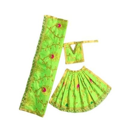 MATA Rani Dress 5 Inches l Lehanga Patka with Embroidery Work l Poshak for Durga MATA Devi Ji for Navratri Special Pack of 3