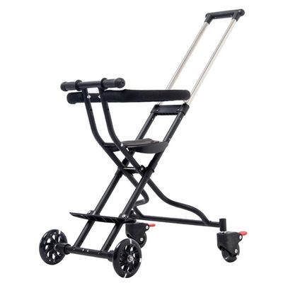 HBJWOV Removable Two-Stage Adjustment, Piece Retractable, Portable and Foldable Children's Simple Tricycle Four-Wheel Baby Stroller