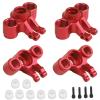 Aluminum Front & Rear Axle Carriers & Knuckle Arms for 1/16 E-Revo VXL, MERV, Mini Slash, Mini Summit - CNC Upgrade Parts Replaces #7034 (Red) view 1