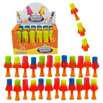IPIDIPI TOYS Jumpeez LED Jumping Rocket Poppers  24-Pack Light Up Spring Launcher Toys, Easter Basket Stuffers for Kids, Birthday Party Favors, Goodie Bag Stuffers, Easter Egg Fillers