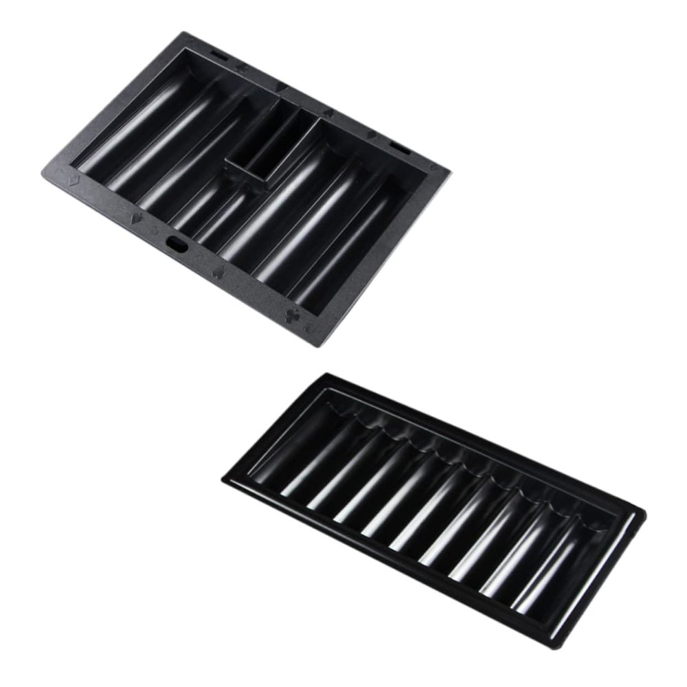 MOLUCKFU 2pcs Thick Poker Chips Tray Plastic Poker Chip Tray for Table Game Holder Organized Storage