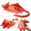 LehuoMaker 3D Printed Dragon with Wings, Fidget Dragon Toys, 3D Printed Animals, Flexible Articulated Winged Crystal Dragon Model,Home Office Decor Desktop Pet(Gradation Red Gold) view 1