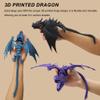 LehuoMaker 3D Printed Dragon with Wings, Fidget Dragon Toys, 3D Printed Animals, Flexible Articulated Winged Crystal Dragon Model,Home Office Decor Desktop Pet(Gradation Red Gold) view 4