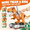 Dinosaur Ride-On Scooter for Toddlers Electric Push & Ride Foot-to-Floor Sliding Rideable Toy with Music, Lights, Mist Spray for Boys & Girls - Orange (Orange) view 2