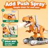 Dinosaur Ride-On Scooter for Toddlers Electric Push & Ride Foot-to-Floor Sliding Rideable Toy with Music, Lights, Mist Spray for Boys & Girls - Orange (Orange) view 4