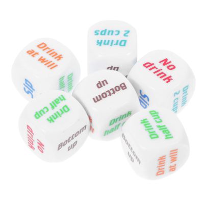 Abaodam 6pcs Unique Drinking Dice Game Fun Acrylic Dice for Parties Bars and Ktv Easy to Learn Rolling Game for Great for Enhancing Party Atmosphere