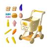 RCULWPLP Play Food Shopping Cart for Toddlers with Storage and Learning Features, Beige view 1