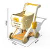 RCULWPLP Play Food Shopping Cart for Toddlers with Storage and Learning Features, Beige view 3