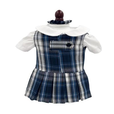 18 inch Doll Outfit-School Plaid Jumper Include Blouse and Hair Accessory/Add on Option: Sock and Shoe (Doll is not Included) (Zip Jumper Only, Plaid 85)