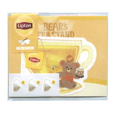 Furukawa Shiko LT722 Bear's Tea Stand Lipton Honey Tea Letter Set, Tea Letter Set