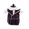 18 inch Doll Outfit-School Plaid Jumper Include Blouse and Hair Accessory/Add on Option: Sock and Shoe (Doll is not Included) (Split Jumper Only, Plaid 91) view 1