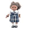 18 inch Doll Outfit-School Plaid Jumper Include Blouse and Hair Accessory/Add on Option: Sock and Shoe (Doll is not Included) (Split Jumper,Sock,Matte Black Only, Plaid 85) view 1