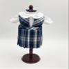 18 inch Doll Outfit-School Plaid Jumper Include Blouse and Hair Accessory/Add on Option: Sock and Shoe (Doll is not Included) (Split Jumper,Sock,Matte Black Only, Plaid 85) view 2
