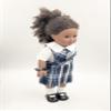 18 inch Doll Outfit-School Plaid Jumper Include Blouse and Hair Accessory/Add on Option: Sock and Shoe (Doll is not Included) (Split Jumper,Sock,Matte Black Only, Plaid 85) view 4