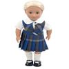 18 inch Doll Outfit-School Plaid Jumper Include Blouse and Hair Accessory/Add on Option: Sock and Shoe (Doll is not Included) (Split Jumper,Sock,Shiny Black Shoe, Plaid 73) view 1