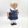 18 inch Doll Outfit-School Plaid Jumper Include Blouse and Hair Accessory/Add on Option: Sock and Shoe (Doll is not Included) (Split Jumper,Sock,Shiny Black Shoe, Plaid 73) view 3