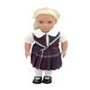 18 inch Doll Outfit-School Plaid Jumper Include Blouse and Hair Accessory/Add on Option: Sock and Shoe (Doll is not Included) (Split Jumper,Sock,Matte Black Only, Plaid 91) view 1