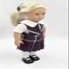 18 inch Doll Outfit-School Plaid Jumper Include Blouse and Hair Accessory/Add on Option: Sock and Shoe (Doll is not Included) (Split Jumper,Sock,Matte Black Only, Plaid 91) view 4